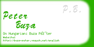 peter buza business card